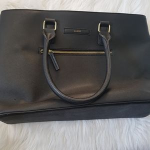 Aldo Black Faux Leather Tote